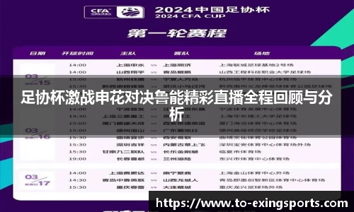 足协杯激战申花对决鲁能精彩直播全程回顾与分析